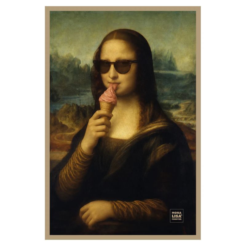 Mona Lisa leckt Eiscreme