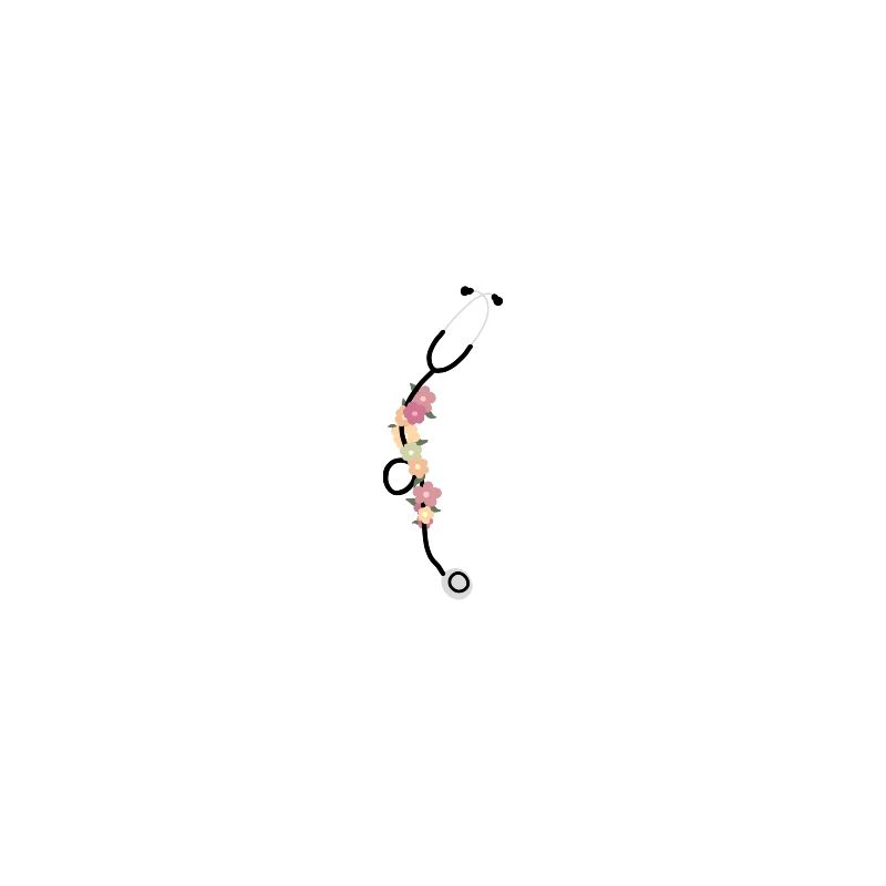 Stéthoscope avec des fleurs