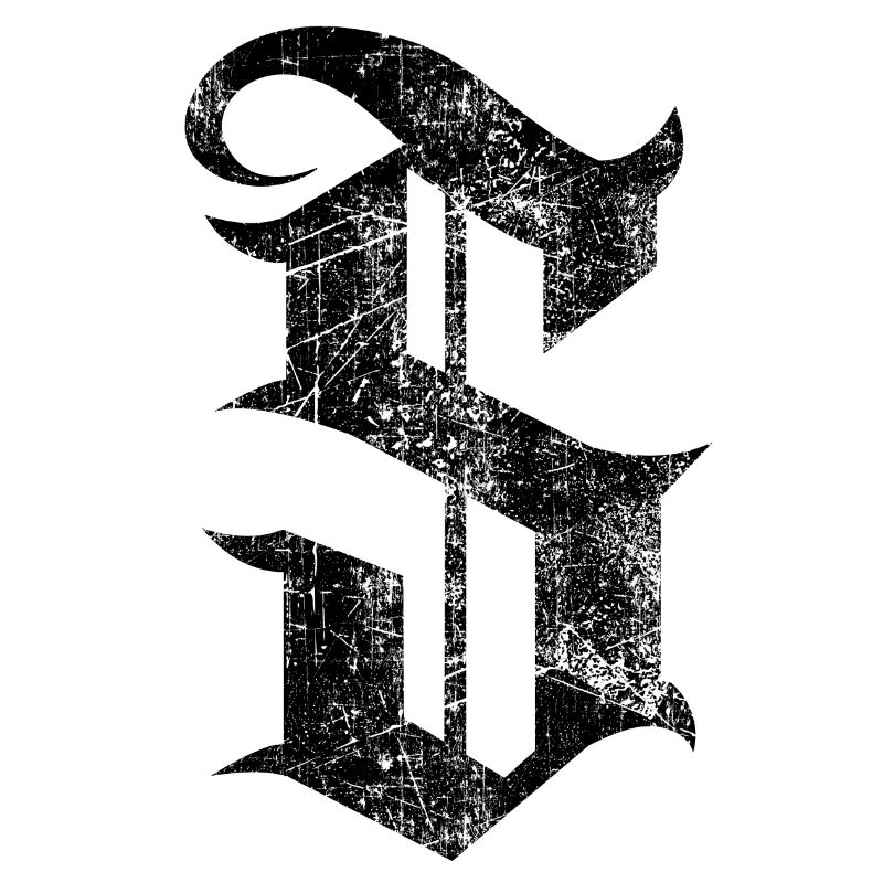 Tshirt alphabet initial S