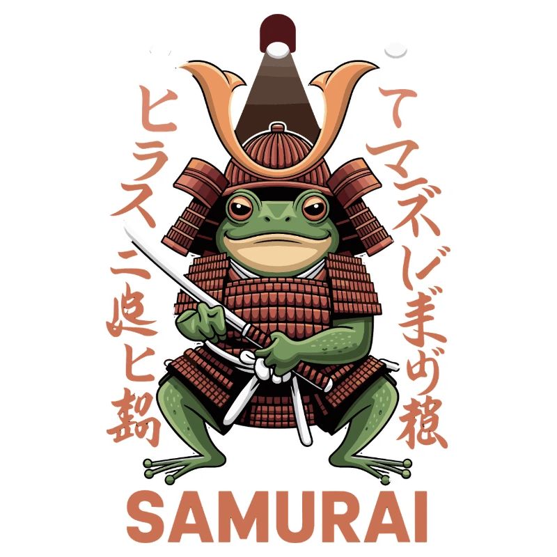 Samurai Frog Warrior Illustration with