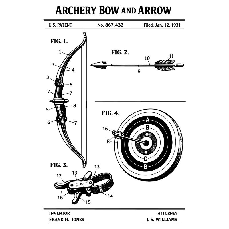 Conception du brevet du plan de tir à l’arc