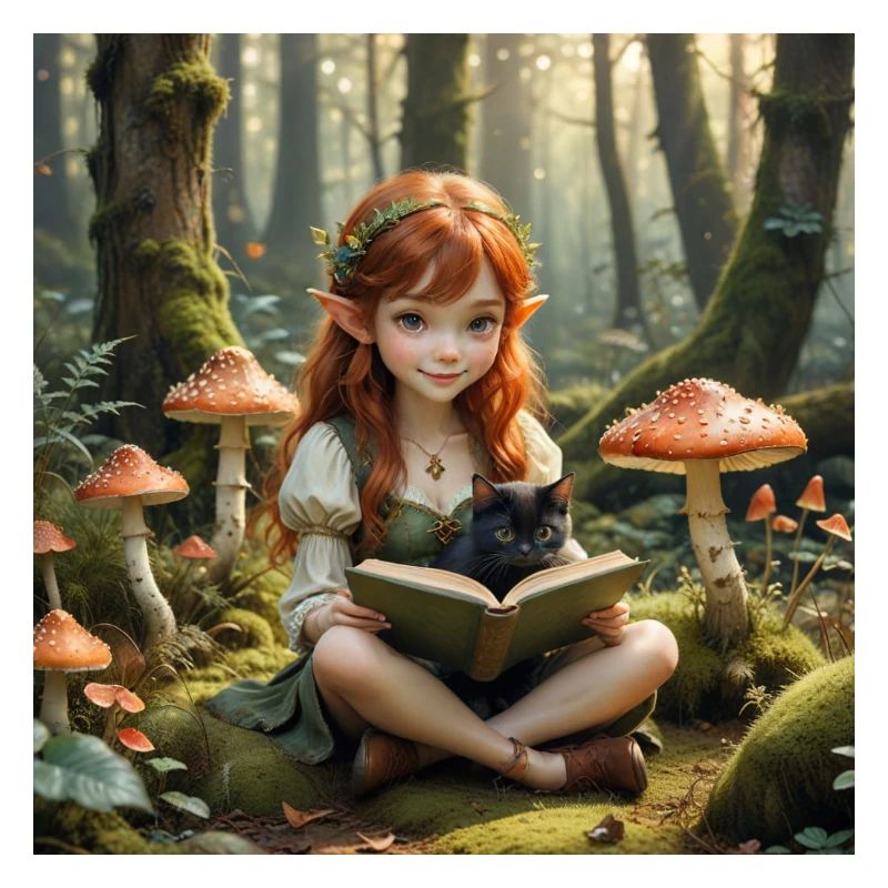 Elf with toadstools