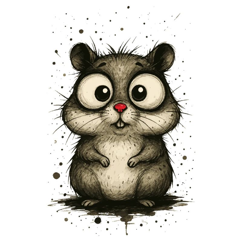 Lustiger Hamster mit großen Augen – Comic Splash