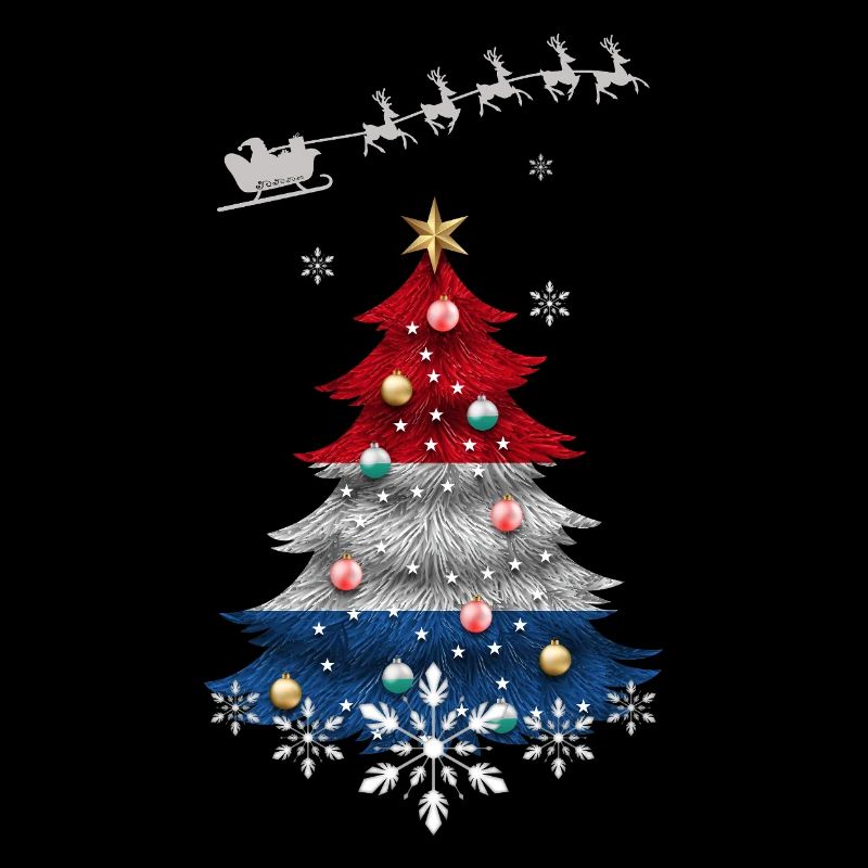 Weihnachtsbaum mit niederländischer Flagge