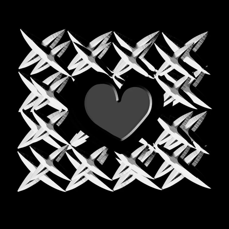 grey heart pattern