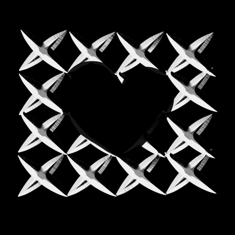 cross pattern heart