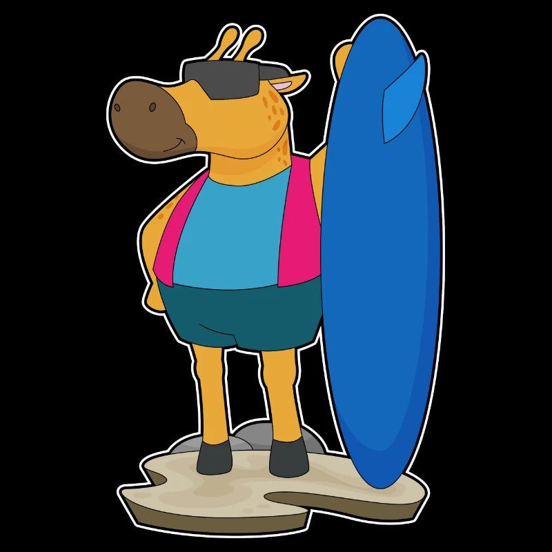 Giraffe Surfer Surfboard