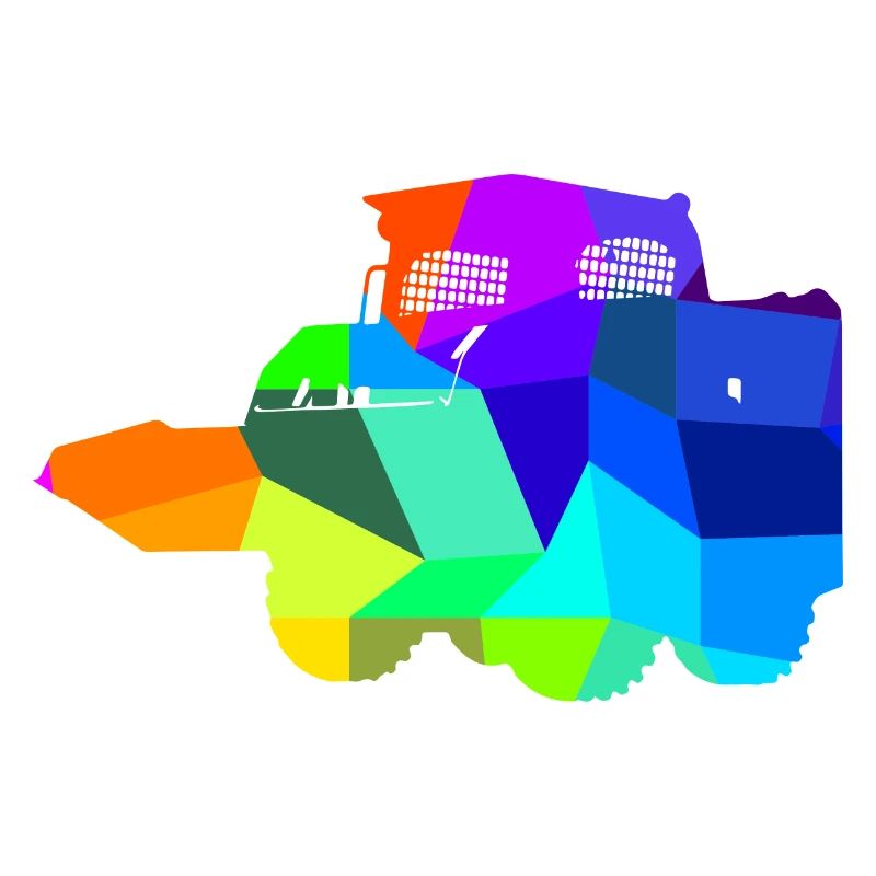 Skid Steer Loader Rainbow Polygon Construction Vehicle
