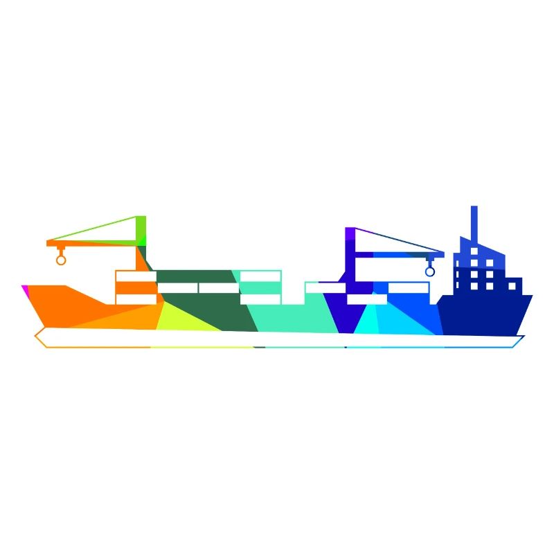 Container Ship Rainbow Polygon Ships