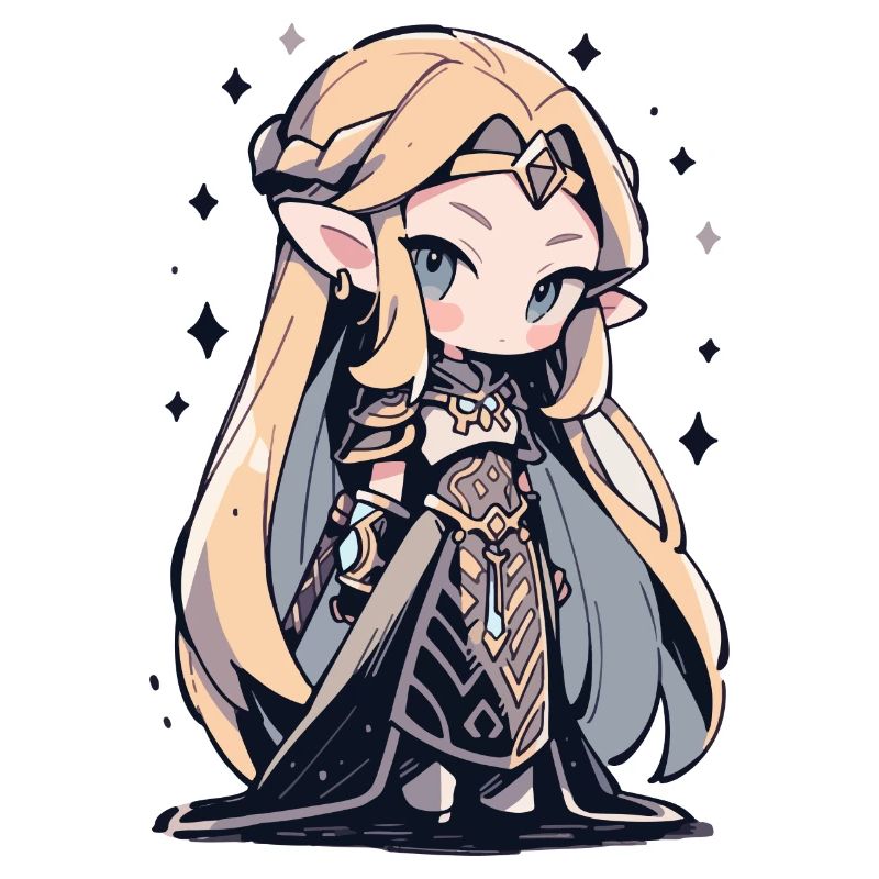 Princesse Chibi mignonne - Conception de conte de fées mignon