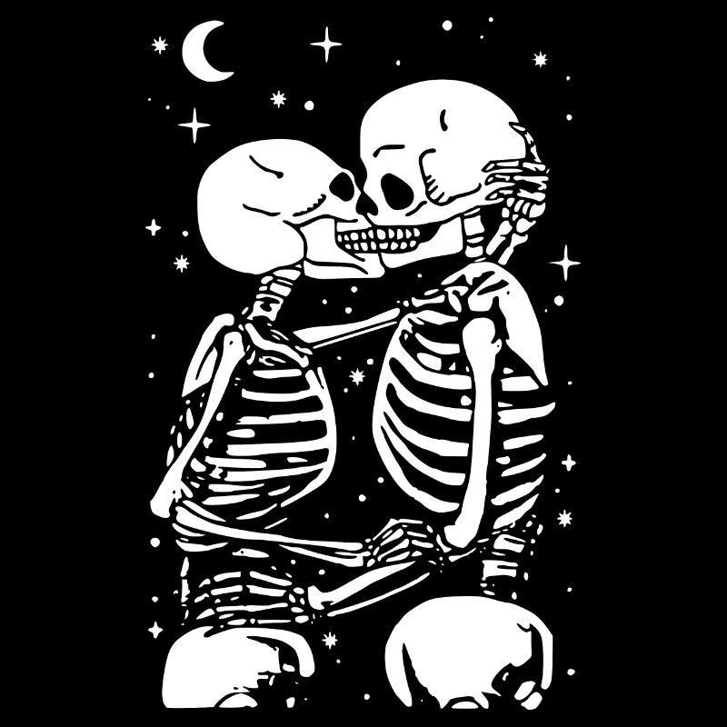 Skelett - Kuss - Gothic - Fun