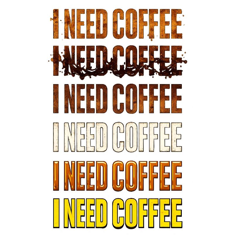 I Need Coffee – Color Gradient Text