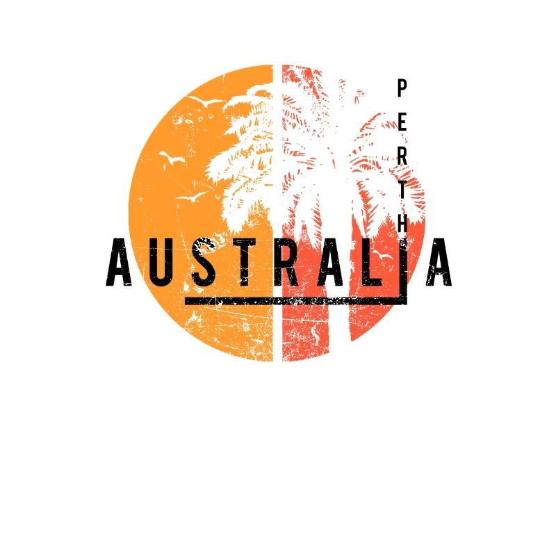 Artistic Perth Australia Cool Palm Tree Vacation