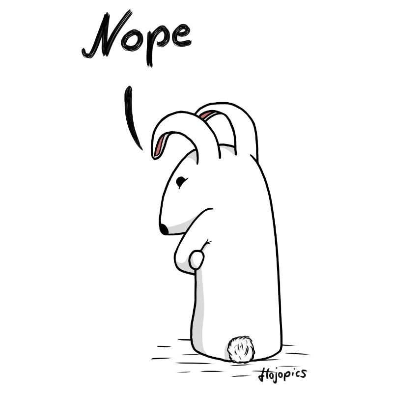 Grumpy bunny "Nope"