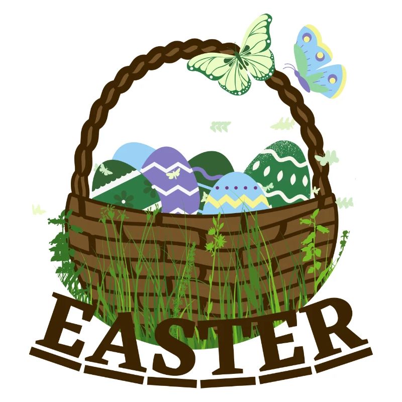 Easter basket with Easter eggs