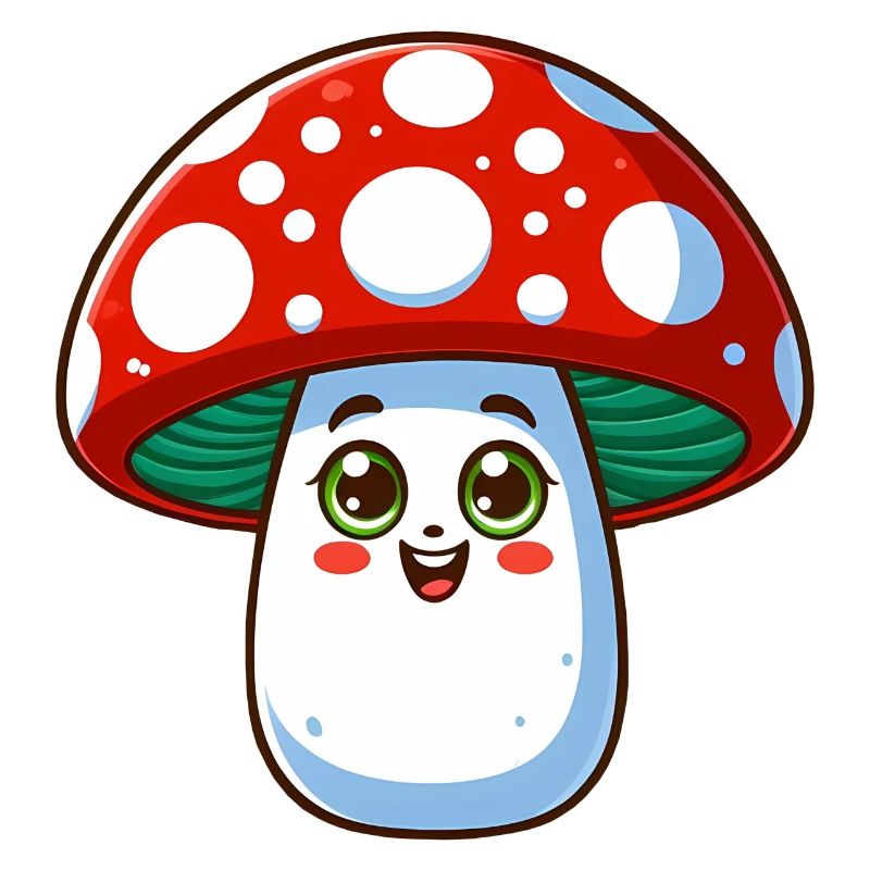 Funny cheerful toadstool