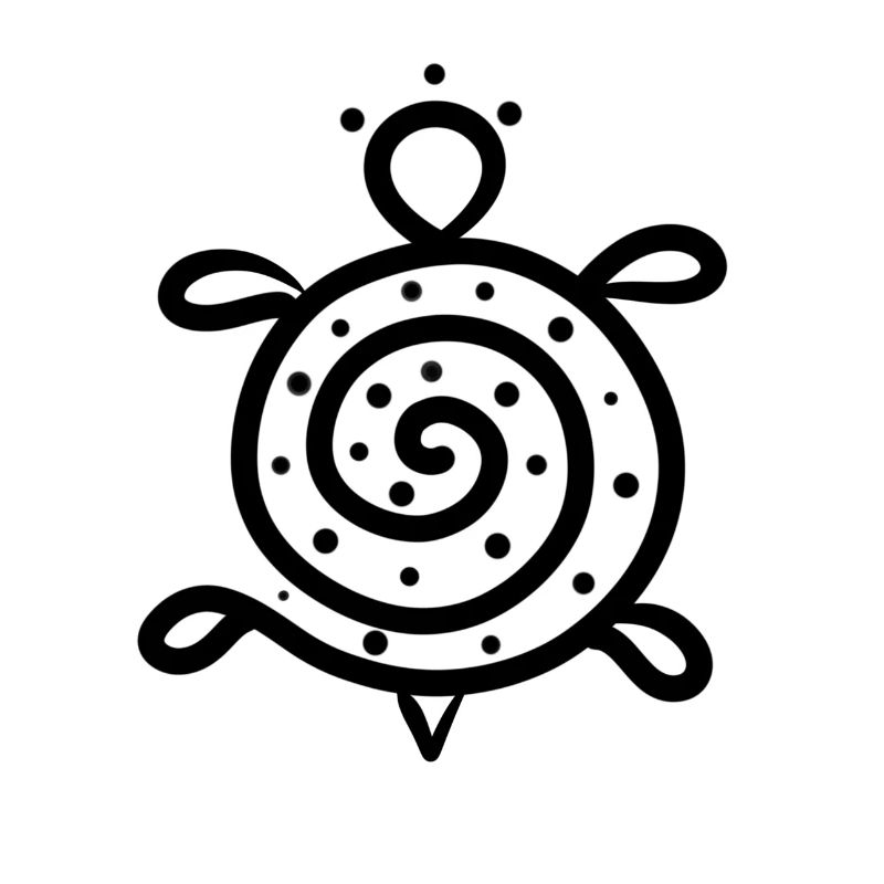 Schwarzes Schildkrötensymbol