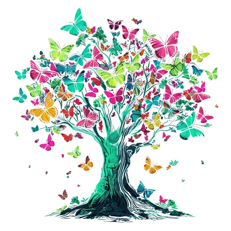 Butterfly Tree Nature Predator Insect