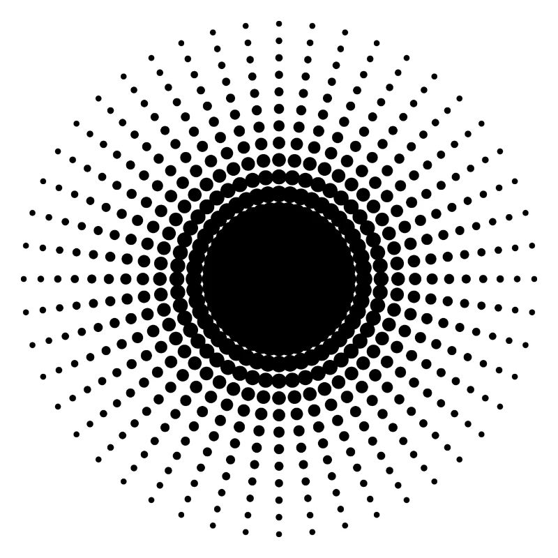 round circle sun shine summer 70s line stroke