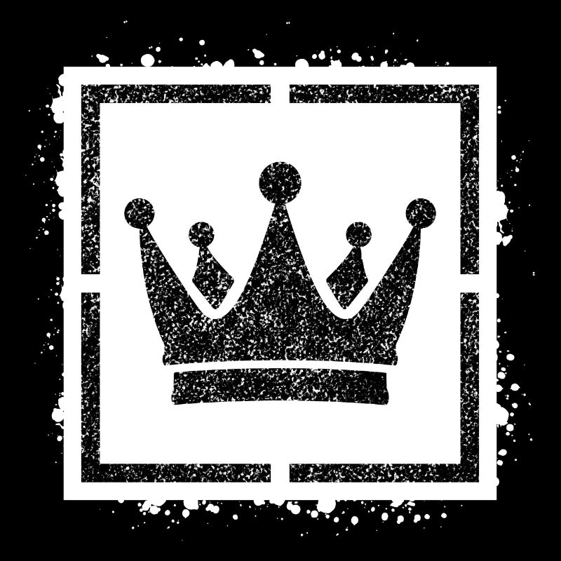 Sponge stencil Crown inside square