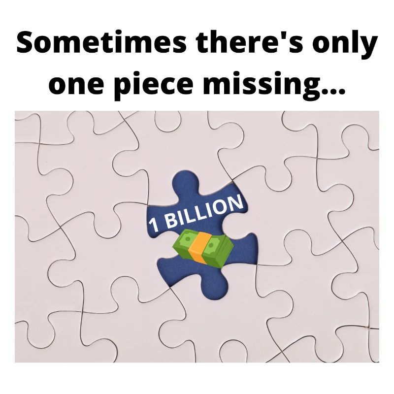 Sometimes there's only something missing MONEY