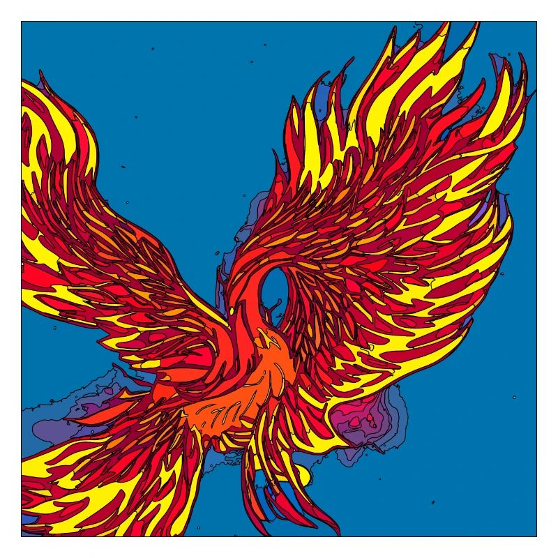 Illustration eines Phönix, Vektorstil