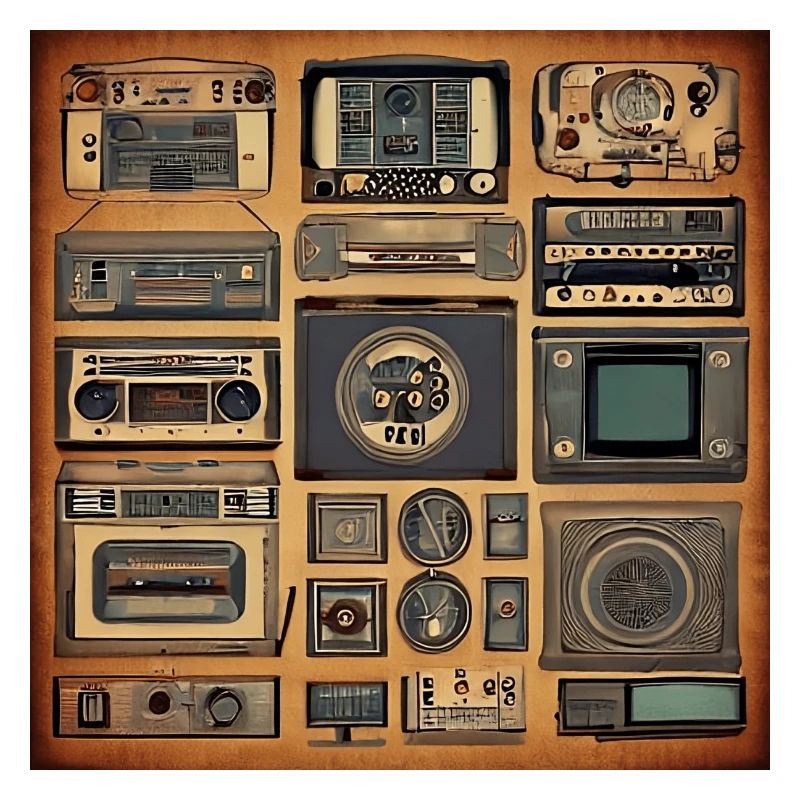 Retro electronics 80s style