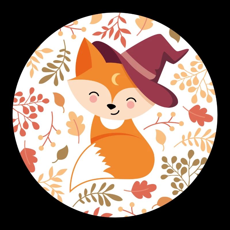 Fox with autumn pattern