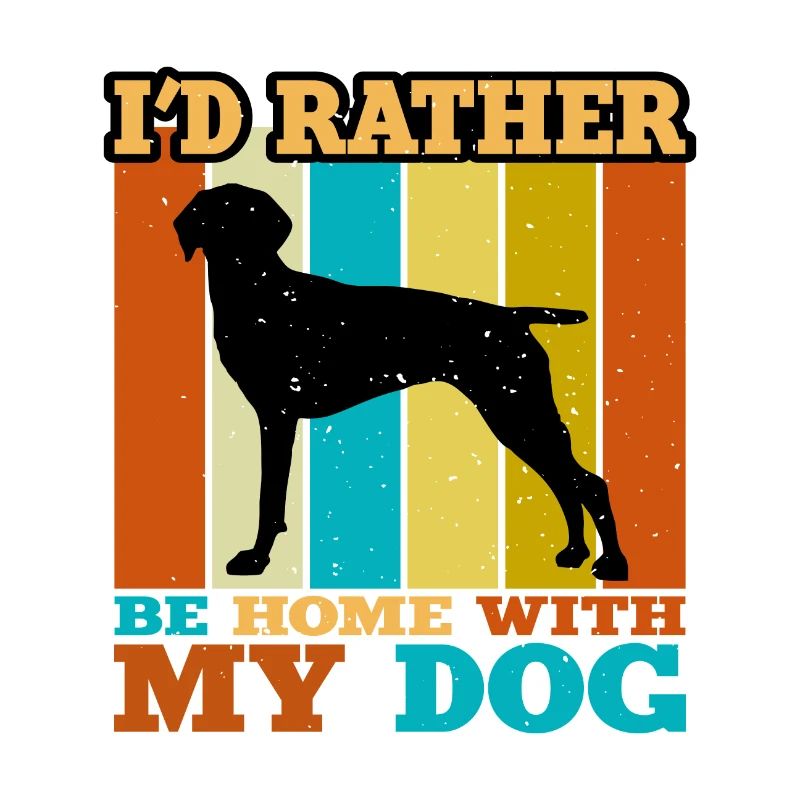 Old Danish Pointer Dog Silhouette Retro Sunset