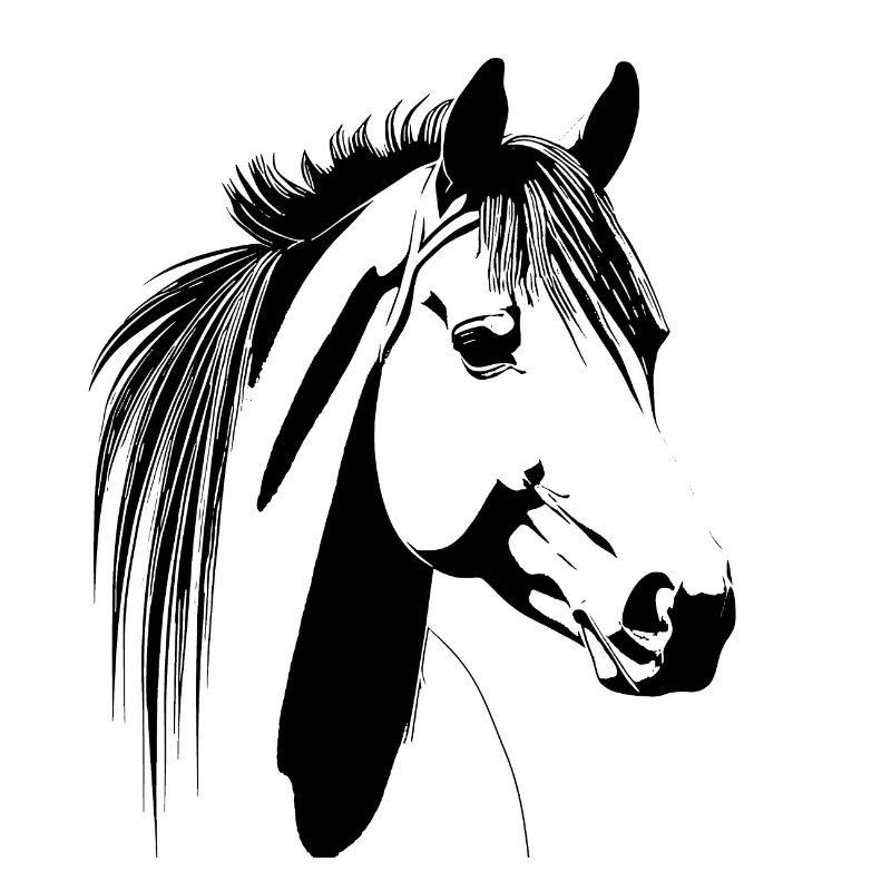 Pferd gemalt mit einfachen Strichen