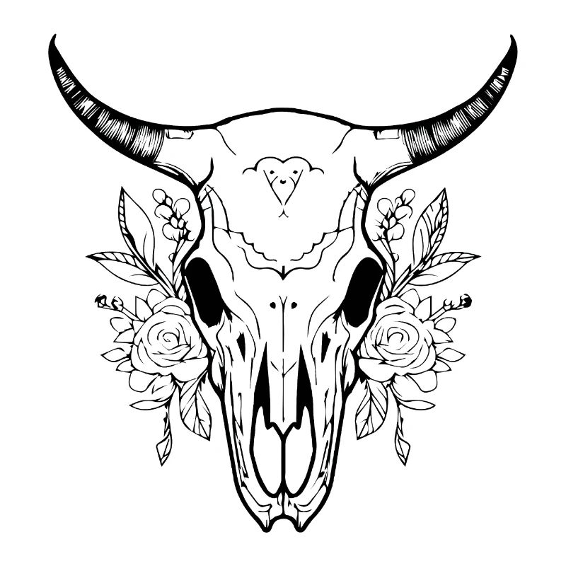Crâne de vache Boho