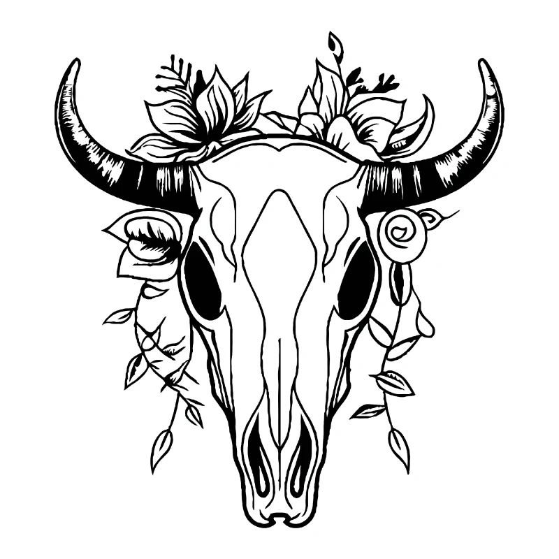 Crâne de vache Boho