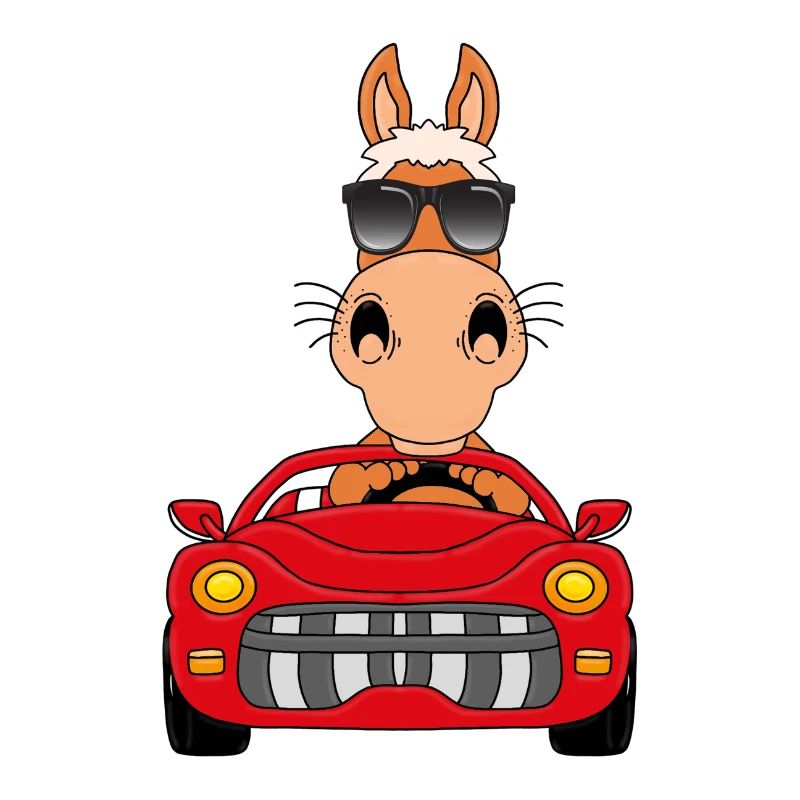 PFERD - CABRIO - AUTO - PONY - AUTOFAHRER - FUN