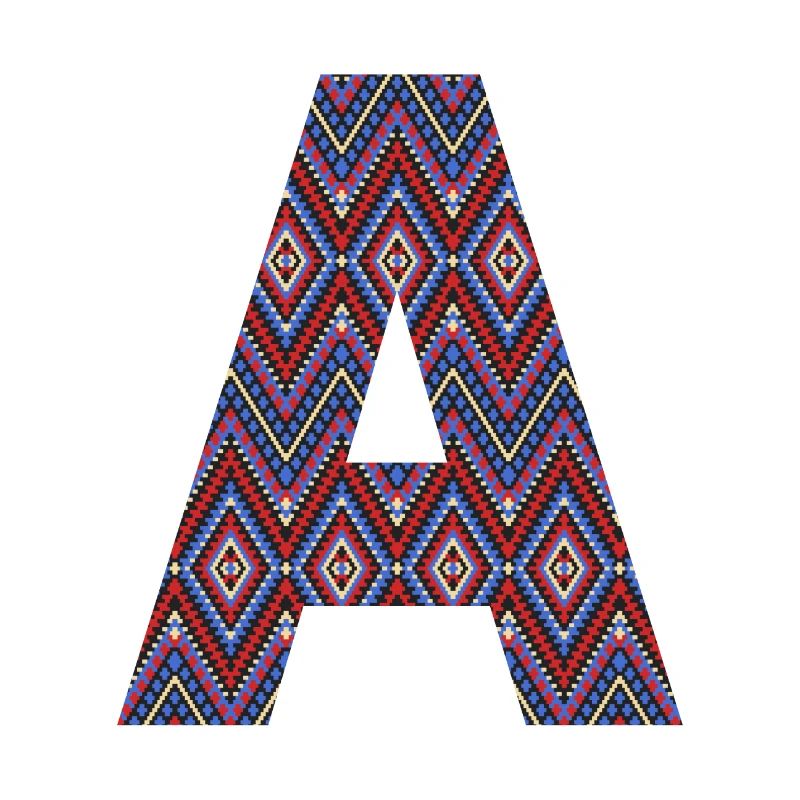 Monogramm Buchstabe A - boho buntes Design