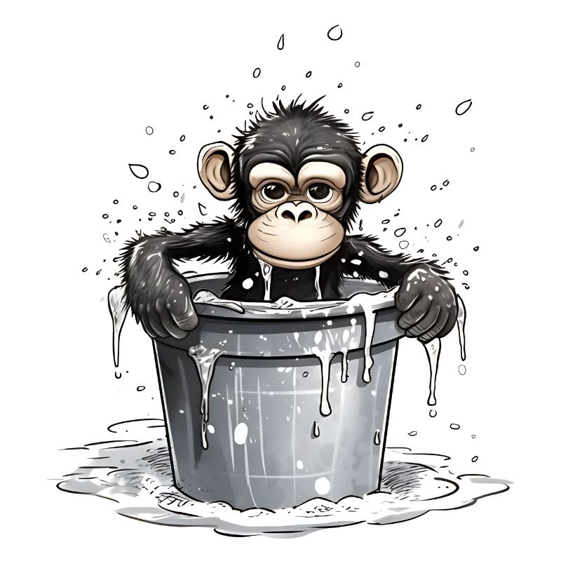 Le singe cherche le refroidissement