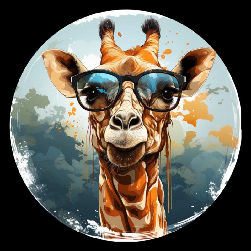 Girafe hipster animale avec des lunettes de soleil drôle