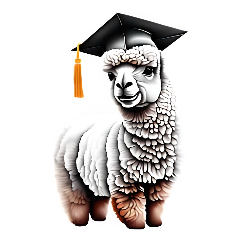 Bachelor Absolvent Alpaka Studium Schulabschluss