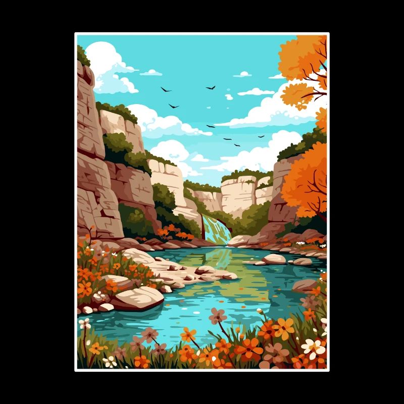 Guadalupe River State Park Texas Travel Poster