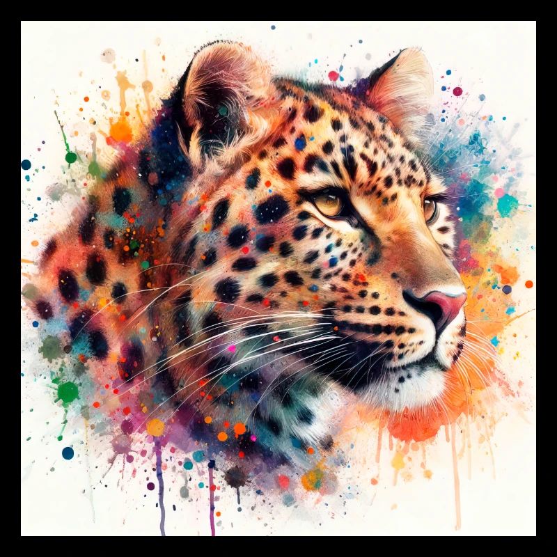Léopard à l’aquarelle