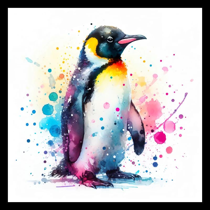 Pingouin à l’aquarelle