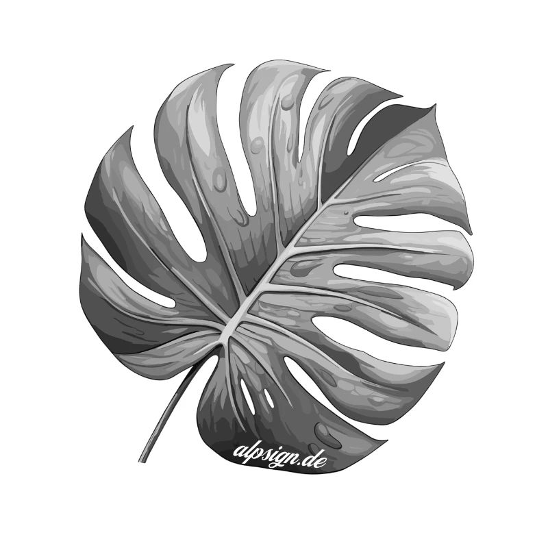Monstera leaf window leaf design AlpSign.de