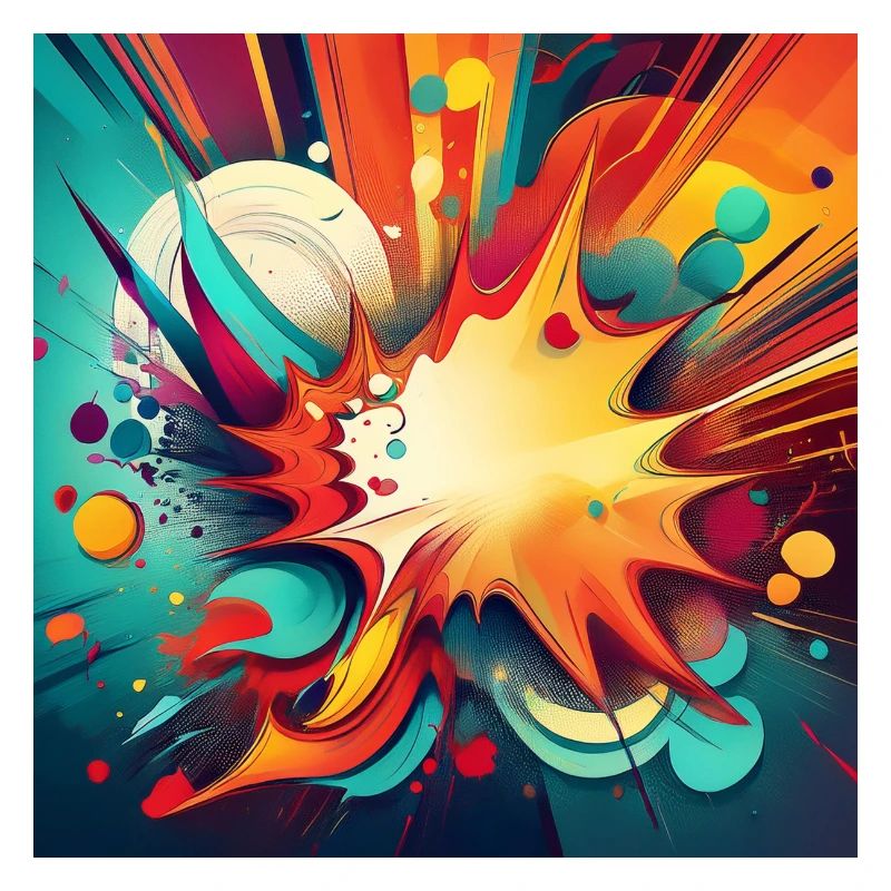 Abstract Colourful Splash with Explosive Design