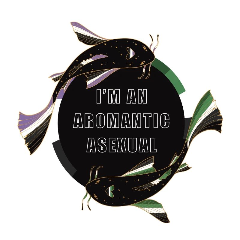 🌊 Aro Ace Koi – Flow With No Labels 💜🤍🖤💚
