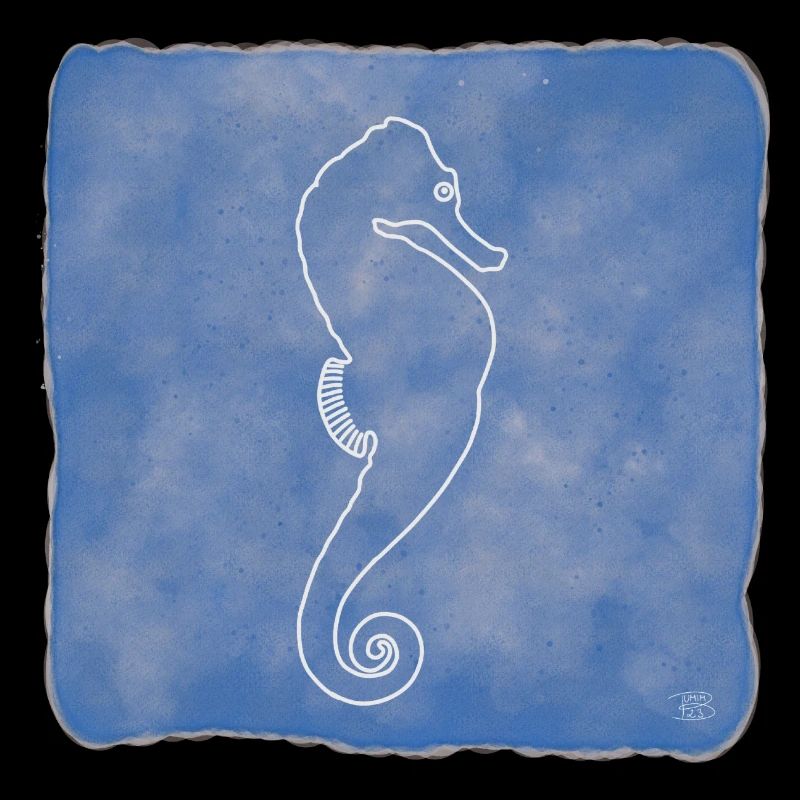 "Seepferdchen", Boho Line Art Design, Serie Ocean