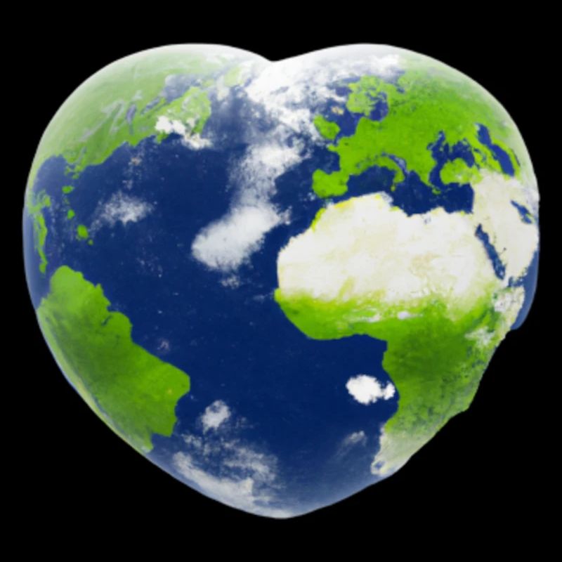 Erde Herz herzförmiger Planet Geschenkidee