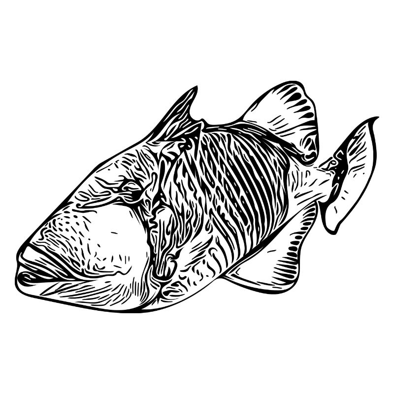 Lächelnder Drückerfisch Vintage Style