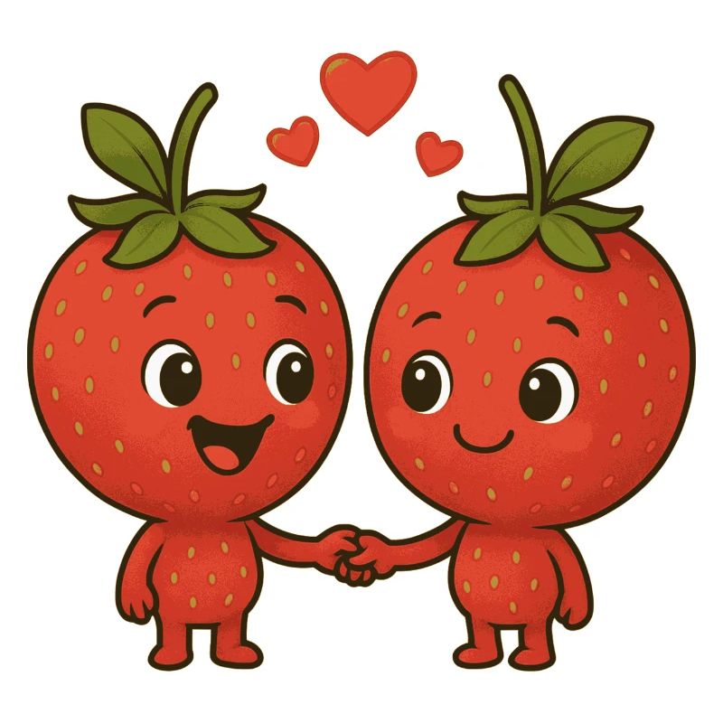 Strawberries with hearts