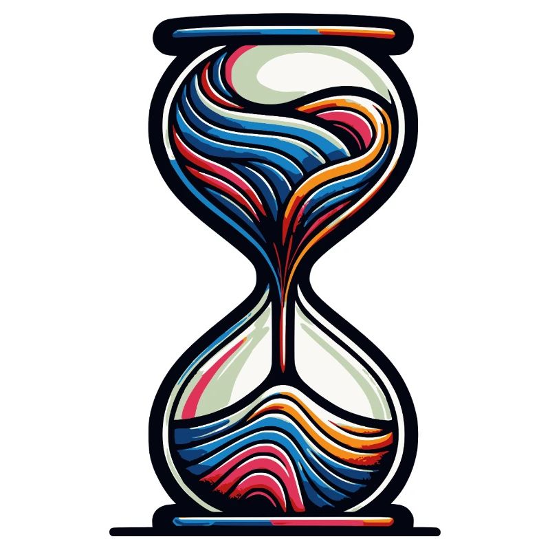 Bunte Sanduhr mit moderner Ästhetik