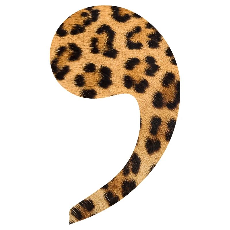 leopard comma trend gift idea punctuation