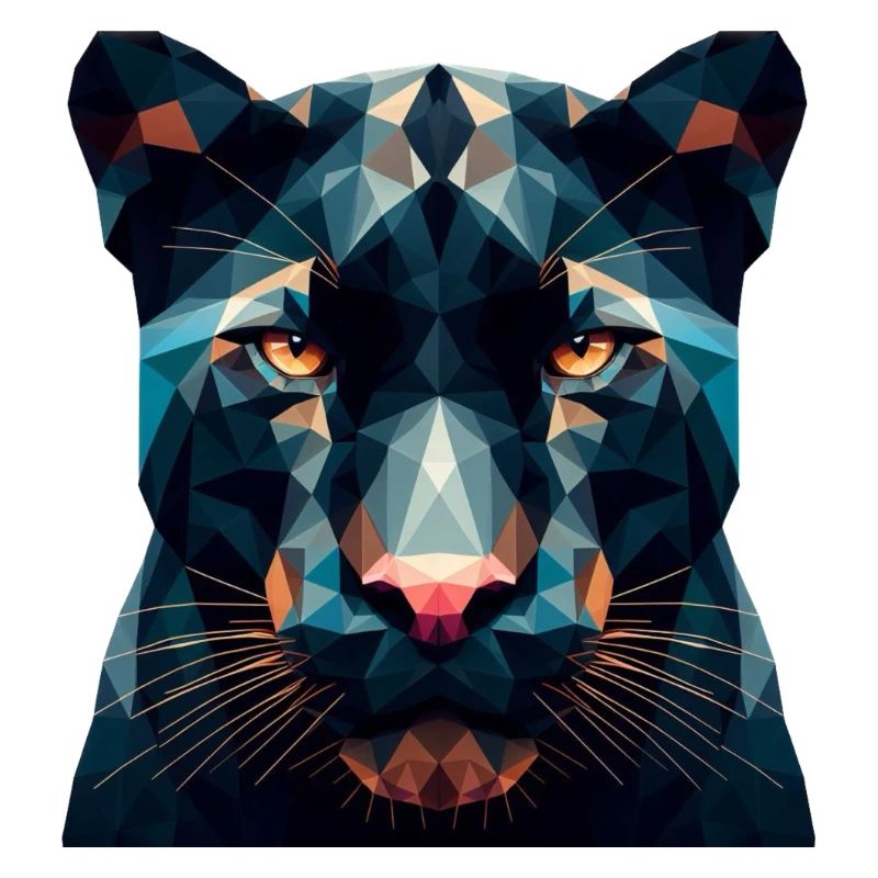 Ein Panther im Polygon-Stil